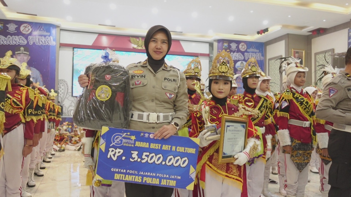Tim Pocil Satlantas Polresta Banyuwangi berhasil meraih predikat Best Art And Culture (foto: isimewa)