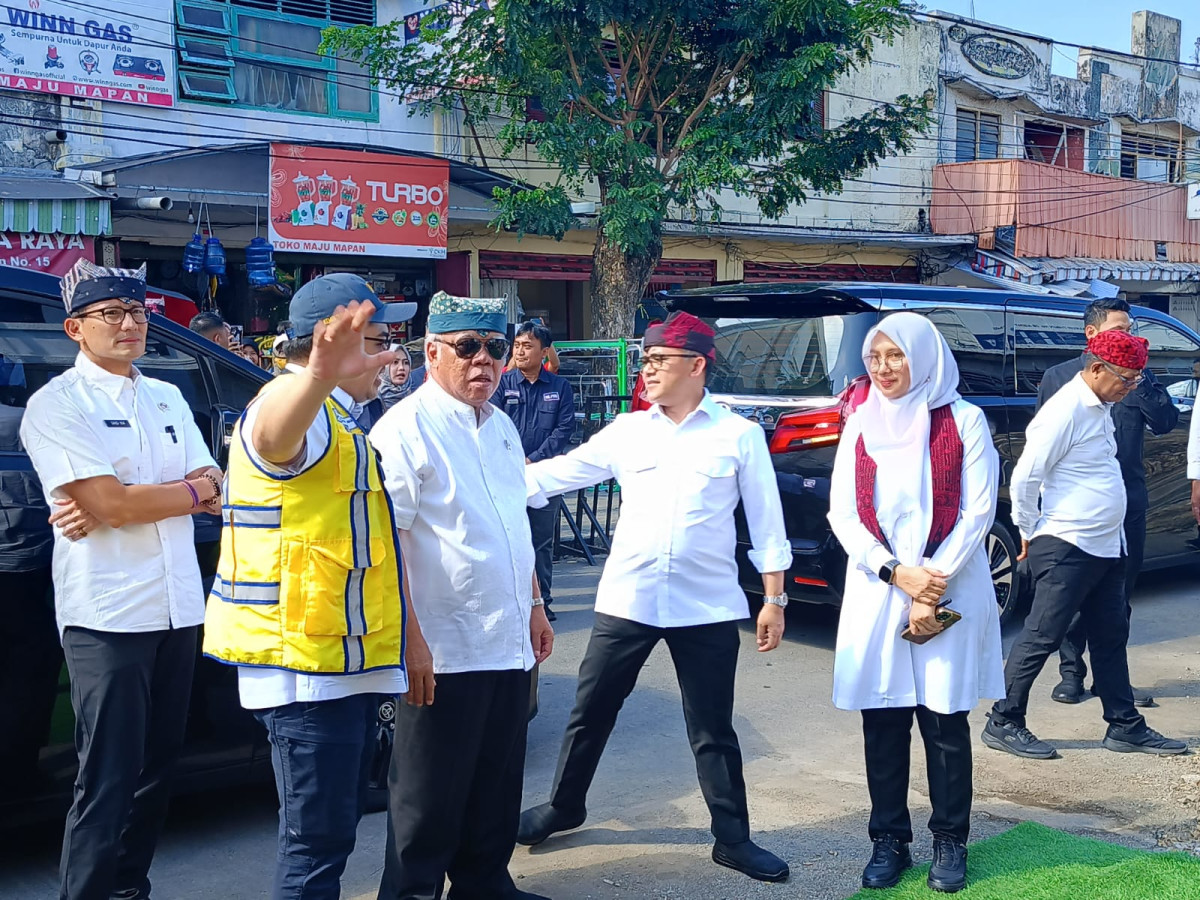 Menteri  Pekerjaan Umum dan Perumahan Rakyat (PUPR), Basuki Hadimuljono saat berkunjung ke Banyuwangi Sabtu (13/7/2024)